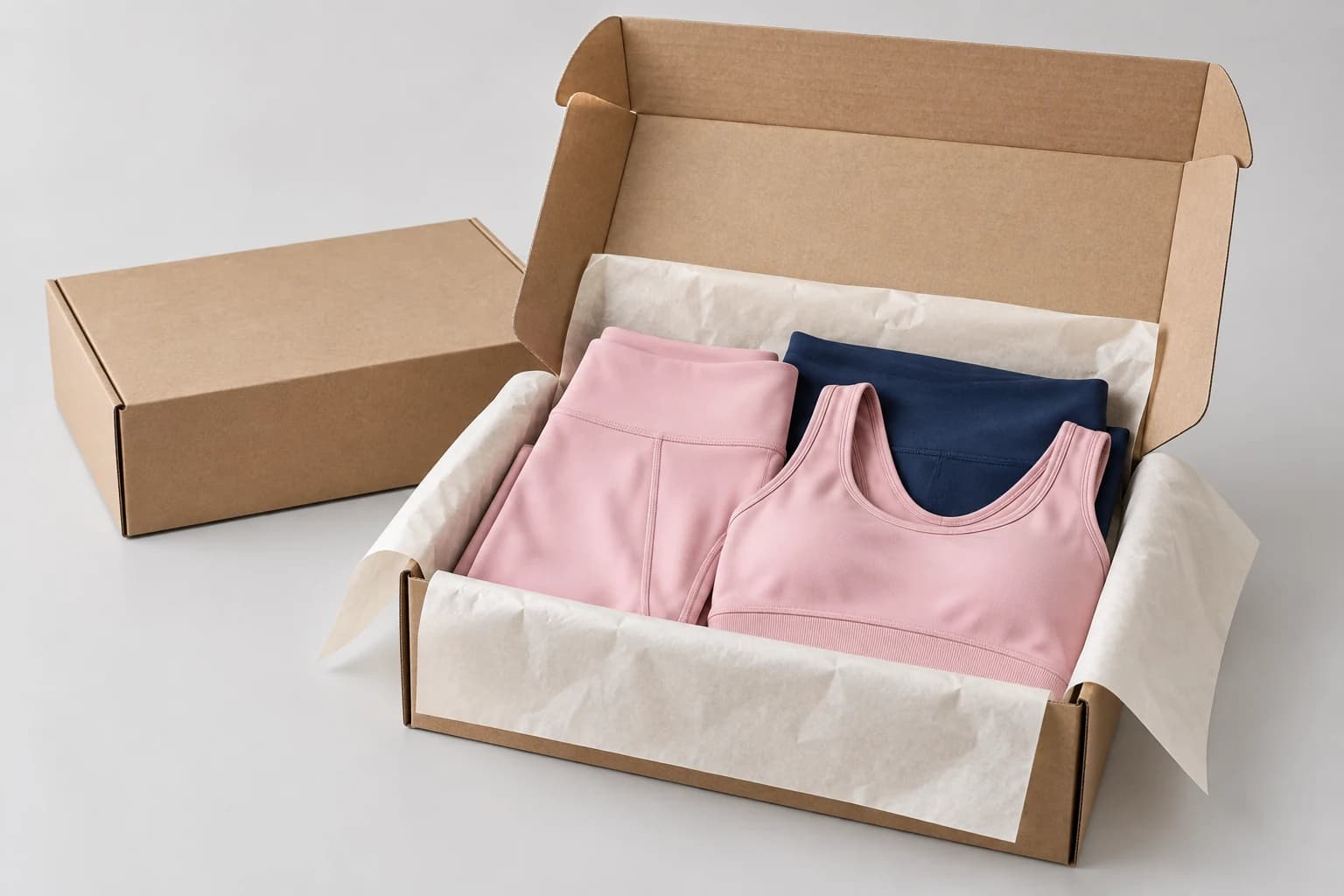 Vretok activewear neatly packed for delivery